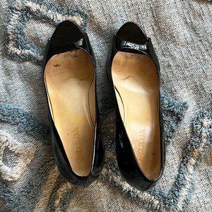 ***AUTHENTIC*** Prada Patent Black Peep Toe Heels